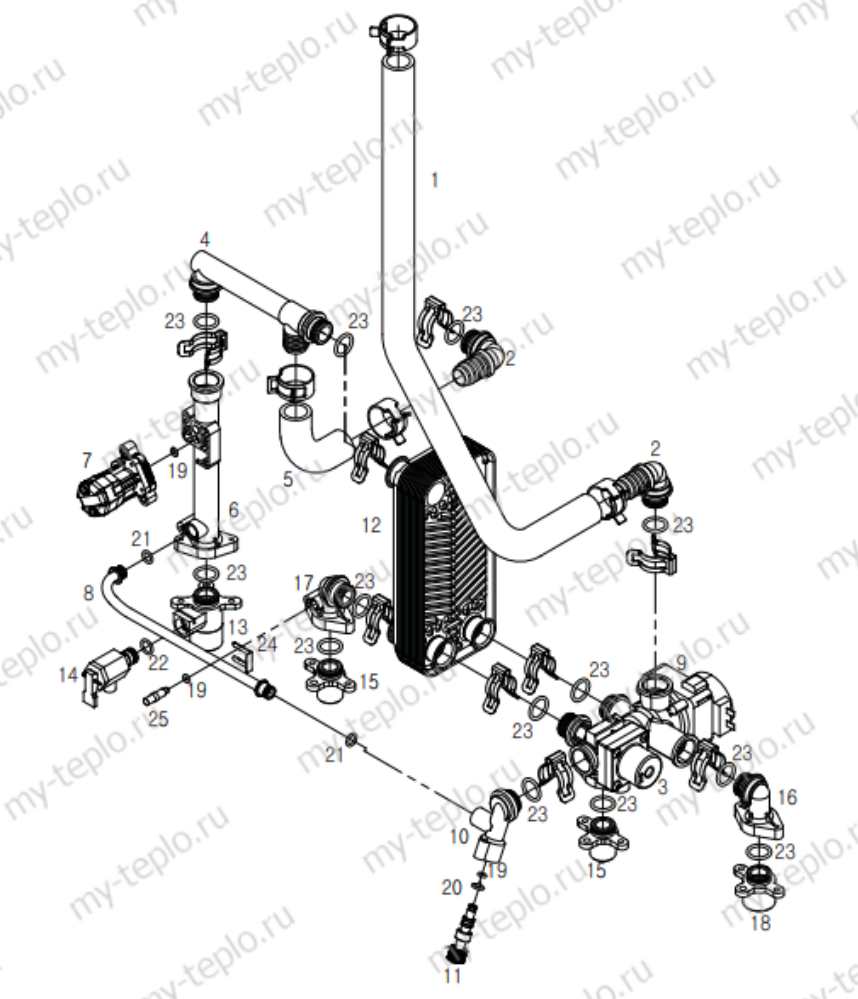 Строение теплообменника котел Гидроста 200 запчасти купить в Архангельске