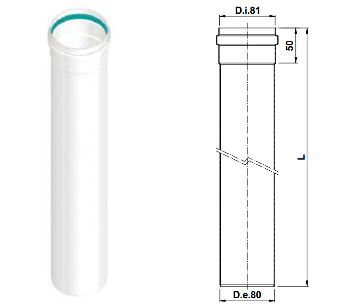 Труба Termica D80 0,25м (TAP825) купить в Архангельске
