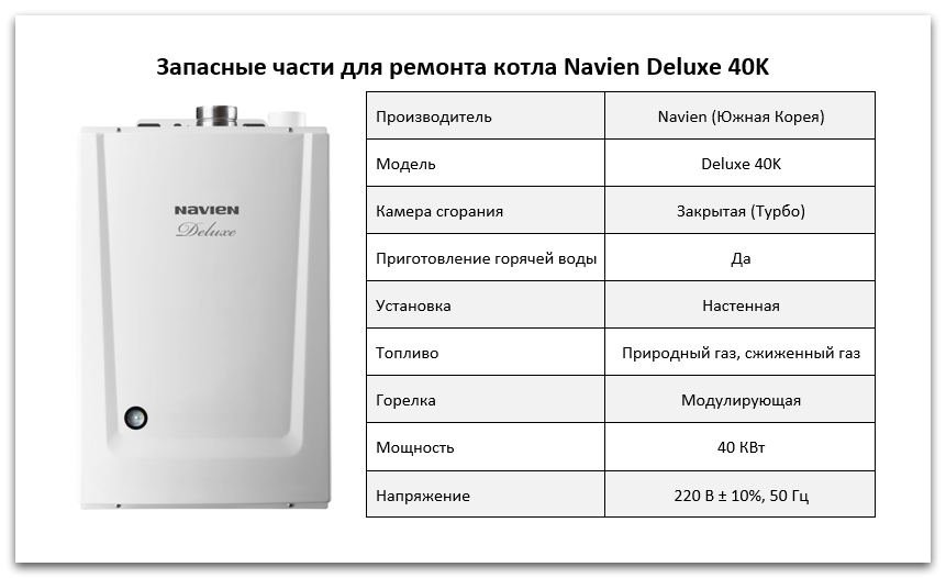Купить запчасти Navien Deluxe 40K в Архангельске