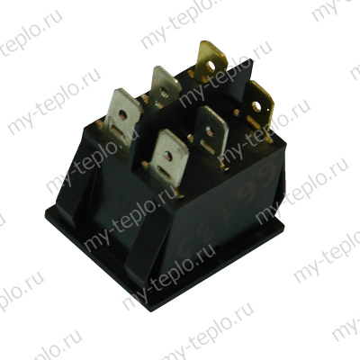 Выключатель для водонагревателя 2-клавишный с подсветкой без колпачка (66135)